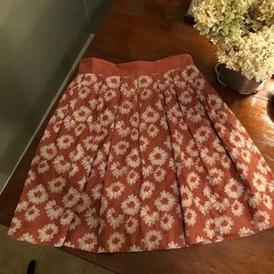 Anthro embroidered rust cotton skirt - Size 8